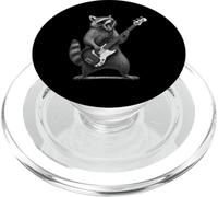 Mapache tocando bajo música rock amante de los animales PopSockets PopGrip para MagSafe