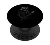Mapache Tocando Guitarra Rock Música Animal Lover PopSockets PopGrip Adhesivo