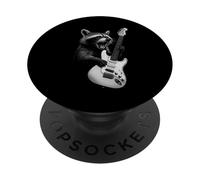 Mapache Tocando Guitarra Rock Música Animal Lover PopSockets PopGrip Adhesivo