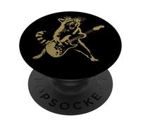 Mapache Tocando Guitarra Rock Star Rock and Roll Hombres Mujeres PopSockets PopGrip Adhesivo