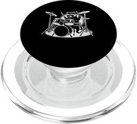 Mapache tocando la batería Baterista Amante de los animales PopSockets PopGrip para MagSafe