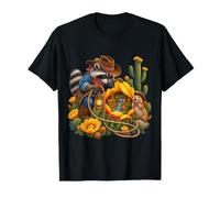 Mapache Vaquero Encuentra una pequeña Aldea en Flores de Cactus Camiseta