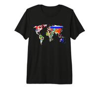 Mapamundi Bandera de país Atlas Camiseta Premium