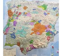 Mapas en relieve Vinos de España y Portugal. Escala 1:1.200.000, 105x95 cm: Mapa en relieve