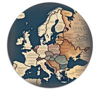 Mapasa de Europa Rompecabezas De 1000 Piezas Rompecabezas Redondos 1000pcs (67.5x67.5cm) Regalos para Adultos Y Niños Redondo Puzzle Cartón 100% Reciclado Juegos Únicos De Desafío