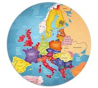 Mapasasa de Europa Puzzle Regalo Creativo Decoración Familiar 1000 Piezas Geografía Europea Rompecabezas Imposible Entretenimiento Creativo para Adultos 1000pcs (67.5x67.5cm)