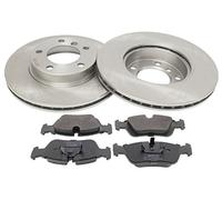 MAPCO Kit de Discos de Freno y Pastillas - Discos de Freno Eje delantero 286 ventilado - Pastillas de Freno Compatible con BMW 3 Sedán E46 con chapa antichirrido