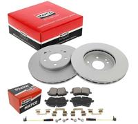 MAPCO Kit de Discos de Freno y Pastillas - Discos de Freno Eje delantero 288 ventilado - Pastillas de Freno Compatible con MERCEDES-BENZ Clase C Sedán W203 con chapa antichirrido