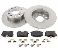 MAPCO Kit de Discos de Freno y Pastillas - Discos de Freno Eje trasero 255 macizo - Pastillas de Freno Compatible con VW GOLF VI 5K1