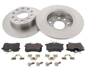 MAPCO Kit de Discos de Freno y Pastillas - Discos de Freno Eje trasero 255 macizo - Pastillas de Freno Compatible con VW Golf 6 5K1