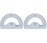 Maped 242180 transportador Semicircular De plástico - Regla (Semicircular, Azul, Translúcido, De plástico, 12 cm, Bolsa colgante) (Paquete de 2)