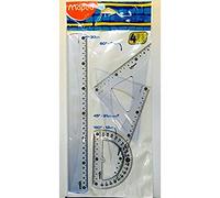 WIGO - Kit de dibujo con regla de 30 cm, 2 equipos 21 cm, transportador de 12 cm, en Bs