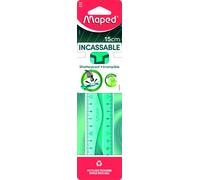 Maped Regla Plana Irrompible de 15 cm, Material Escolar, Diseño Técnico y Académico, Grabado de, Borde Antimanchas y Empuñadura Ergonómica, 2 Colores, Claro, PLC, 15 centímetros