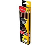 Maped 850024 B Negro'S Lápices Peps grafito (paquete de 12)