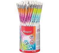 Maped 851874 - Lote de 72 lápices de goma, diseño triangular ergonómico para minería gris resistente, bote de 72 lápices de papel, multicolor