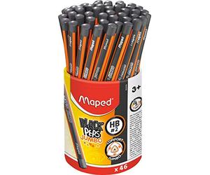 Maped 854059 Black 'Peps Jumbo olla de 46 lápices HB triangular