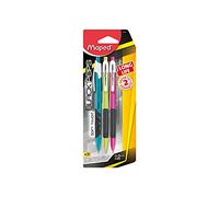 Maped - Accesorios de Escritura - Portaminas Long Life de 0,5 mm - Pack con 3 Unidades - Sistema de Presión Blanda Antideslizante - Sistema de Fácil Recarga - 3 Colores
