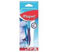 Maped Arctic - Juego de Geometría y Compás de 9 Piezas, Estuche Metálico con Compás de Mina y Adaptador Universal, Juego de Reglas, Escuadras, Transportador, Lápiz y Goma, Kit Escolar Completo