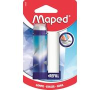 Maped Arctic - Porta-gomas Retráctil con Sistema Rotativo, Goma de Borrar Blanca Sin PVC, Diseño Metalizado de Escamas, Incluye Recambio, Borrado Limpio y Preciso, Material Escolar