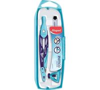 Maped Arctic Vibes - Estuche de Compás Open de 3 Piezas, Compás de Mina con Adaptador Universal (Anillo) y Tubo de Minas de Repuesto, Diseño de Escamas Metalizadas, Material Escolar de Precisión