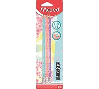 Maped Black Peps Pastel HB - Lápices de grafito (3 unidades)