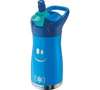 Maped - Botella de Agua - Colección Concept Kids - Botella de Acero Inoxidable de 350 ml - Color Azul - Fácil de Abrir con Botón de Bloqueo - Incluye un Asa - Limpieza Sencilla