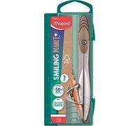 Maped - Caja de brújulas Study Smiling Planet con anillo universal - La brújula responsable - Solado y tornillos compuestos con 50% de fibras de madera certificadas FSC - Ramas de metal - De 10 años