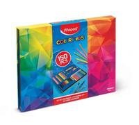 Maped Set de Colores 150 Piezas, Color'Peps Infinity Collection, Incluye Crayones Rotuladores y Lápices de Colores, Lavables y No Tóxicos, Estuche Portátil Duradero, Ideal para Niños