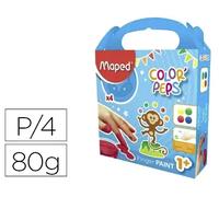 Pintura a dedos maped color peps caja de 4 botes colores surtidos 80 gr