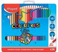 Maped Color'Peps 24 lápices de colores - madera. Multicolor, Triangular, Caja Metálica. MAPED 832016