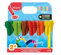Maped Color'Peps Infinity Jumbo - Formato Escolar de 72 Lápices de Colores Infinitos (100% Mina), No Necesitan Sacapuntas, Cero Residuos en el Aula, Lápices Triangulares Ergonómicos de Larga Duración