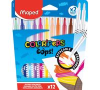 Maped - Colouring felt-tip pens - OOPS erasable felt-tip pens - Medium tip - Bri