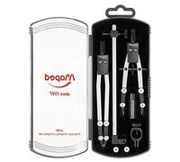 Maped Compas 1947 N°415 - Estuche de 5 piezas, 1 compás clásica de 130 mm, 1 compás de 105 mm, 1 extensión de 140 mm, funda de mina y anillo 178002, color gris