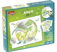 Maped Creativ Aqua'Art Dinosaurios - Actividad de acuarela para niños - Colorear con lápices acuarelables + pincel de agua sobre soportes metalizados - 3 carteles para colorear y personalizar - a