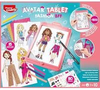 MAPED CREATIV - Avatar Fashion BFF - Máquina de dibujo luminoso para crear y personalizar avatares con estilo, kit de diseño de moda con plantillas, pegatinas y papeles estampados, a partir de 7 años