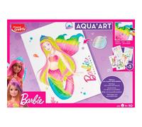 Maped Lápices acuarelables Barbie Aqua Art – 18 colores, pincel, diseños A4 metalizados desde 6 años