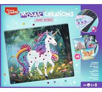 Maped Creativ Mosaic Creations Fairy World - Kit de Mosaicos Adhesivos de Hadas para Niños +5 Años, Manualidad con Tableros de Fantasía y Pegatinas de Colores, Juego de Motricidad y Concentración