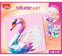 Maped Creativ Sticker'Art - Kit de Mosaicos con Gomets Numerados +6 Años, Crea Animales Estilo Origami con +600 Pegatinas, Actividad de Reflexión, Lógica y Concentración Infantil