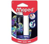 Maped Deepsea Paradise - Goma retráctil, protegida y eficaz - Sistema rotativo hiperpráctico - 1 relleno de goma incluido, sin PVC ni ftalato
