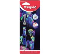 Maped Deepsea Paradise - Pluma estilográfica de acero con punta iridium - Pluma estilográfica recargable - Pluma estilográfica para la escuela - Bolígrafo decorado con medusas