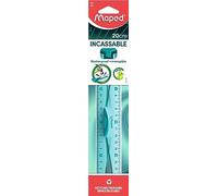 Maped - Doble decimetro irrompible - Regla 20 cm - Doble decimetro flexible - Regla resistente con asa - Tacto suave antideslizante - Color azul