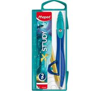 Maped Dragon - Compás Escolar de Metal con Adaptador Universal, Agarre Ergonómico de Alta Precisión, Ramas Metálicas Resistentes, Ideal para Niños a partir de 6 Años, Material Escolar