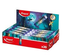 Maped Dragon - Portagomas Giratorio con Recambio, Goma de Borrar Blanca de Precisión Sin PVC, Diseño de Escamas Metalizadas, Sistema Limpio y Ergonómico para Niños, Material Escolar