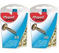 Maped Encuadernadores Metálicos, Caja Abrefácil con 40 Unidades de Latón, Tamaño 17 mm, Broches de Latón para Manualidades Documentos y Oficina, Fijación Segura y Resistente