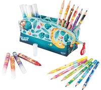 Maped Estuche Jungle Fever con 12 Rotuladores + 12 Lápices - Creatividad y Color en tu Material Escolar - Espacio Eficiente