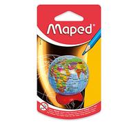 Maped Globe - Sacapuntas de 1 agujero, accesorio de escritorio compacto, afilado preciso, herramienta educativa, diseño atractivo y eficiente