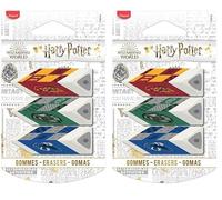 Maped - Goma de Borrar - Colección Harry Potter - Pack con 3 Unidades - Gomas de Borrar con Forma Piramidal - Agarre Sencillo - · Diseños de las Casas de Hogwarts (Paquete de 2)