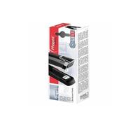 Maped Grapadora de Oficina, Essentials Metal Half Strip, Negro, Grapadora Manual con Función de Claveteado, Compatible con Grapas 24/6 y 26/6, Profundidad de Grapado de 61 mm