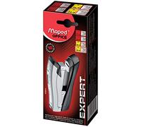 Maped - Grapadora de Oficina - Expert Half Strip - Grapadora Manual Metálica - Compatible con Grapas 24/6-8 y 26/6-8 - Profundidad de Grapado de 65 mm - Mecanismo Antibloqueo