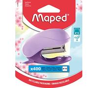 Maped - Grapadora Vivo Pastel N°10 - Capacidad para hasta 15 hojas - Colores pastel modernos - 80% de plástico reciclado - Extractor de grapas integrado - Incluye 400 grapas N°10